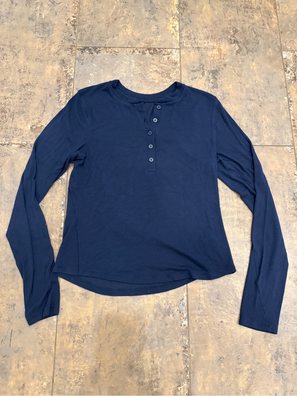 lululemon athletica Navy Long-Sleeve Henley Top